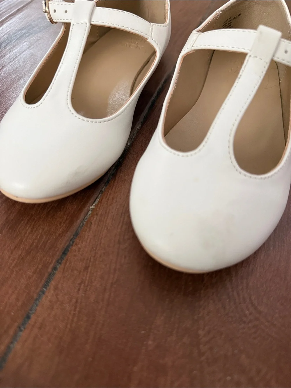 Janie and Jack White T‑Strap Girls Dress Shoes